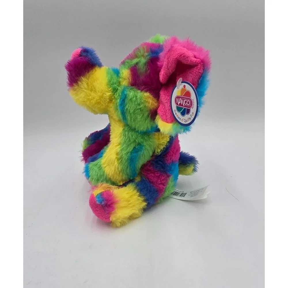 Nanco Rainbow Elephant Plush Stuffed Animal Multi‎ Color Tie dye Bright